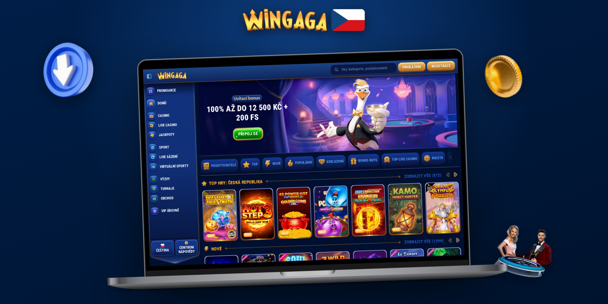 Wingaga Casino na notebooku, tabletu a smartphonu — multiplatformní hraní