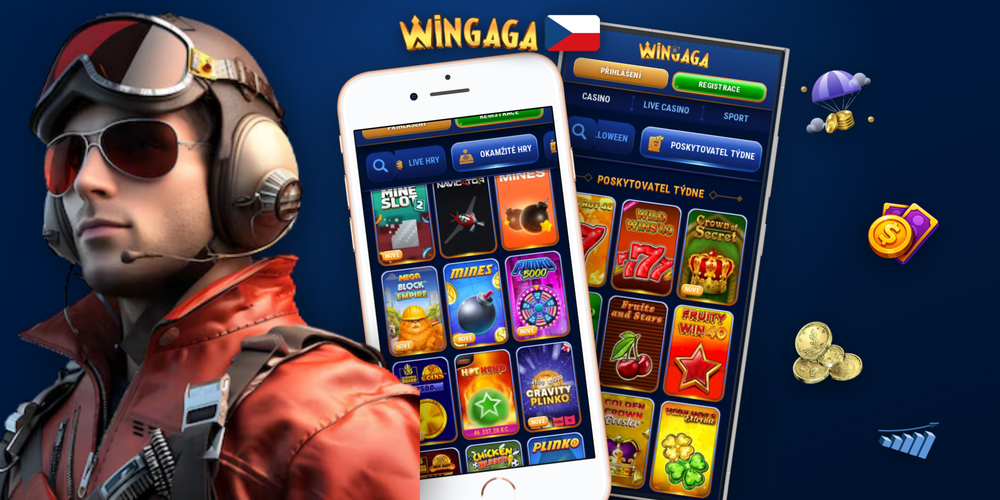 Hráči s mobilními telefony v kavárně užívající si Wingaga Casino aplikaci