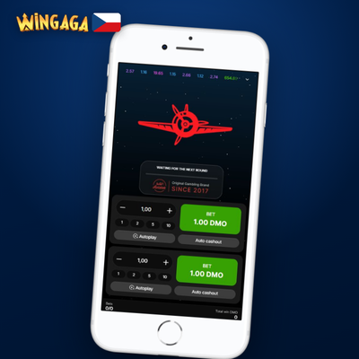 Funkce dual bet v Aviator online Wingaga Casino – dvě sázky zároveň v herním UI