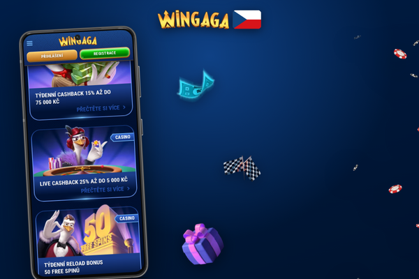 Detail mobilního pole pro promo kód Wingaga Casino se zobrazeným kódem VIPCZ77