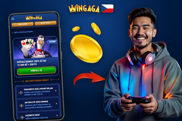 Zadání promo kódu při registraci v Wingaga Casino – WinGaga bonus za registraci na mobilu