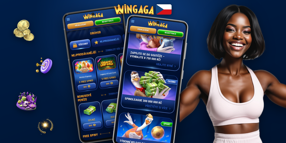 Registrační formulář Wingaga Casino s vyplněným bonusovým kódem VIPCZ77