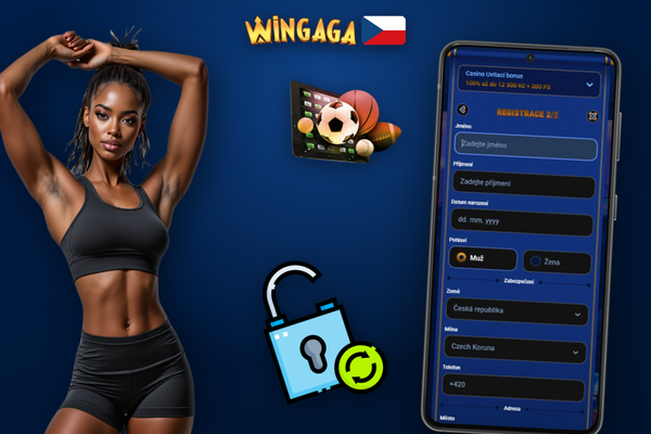 Uvítací bonus Wingaga Casino aktivovaný po prvním vkladu na mobilním zařízení