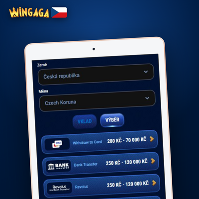 E-peněženky Skrill, Neteller a MiFinity pro rychlý výběr ve Wingaga Casino do 24 hodin